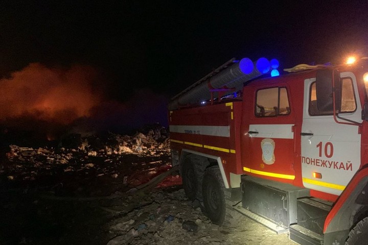 В Теучежском районе Адыгеи ликвидировали возгорание на полигоне ТКО